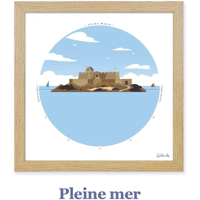 Horloge des marées (visuel évolutif pleine / basse mer) - Saint-Malo
