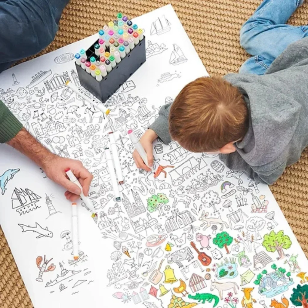 Coloriage géant de la Manche Normandie colorier idée cadeau ludique enfants souvenir souvenirs vacances cotentin