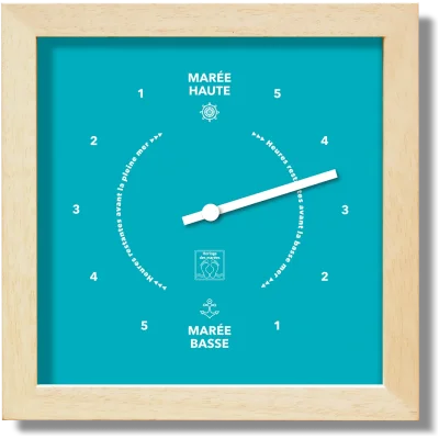 Horloge des marées bleu turquoise solidor marée haute basse les pieds dans l'eau souvenirs bord de mer 100% souvenirs france