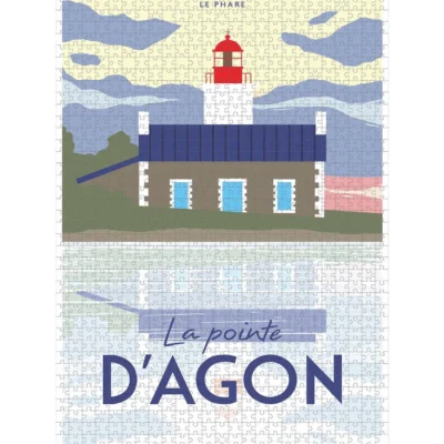Puzzle Agon Coutainville Phare Pointe Agon Manche Normandie Phare l'oeil bleu idée cadeau 100% made in france souvenir souvenirs