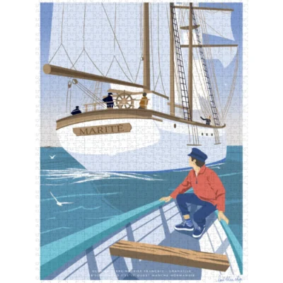 Puzzle Granville bateau marité l'oeil bleu 1000 pièces idée cadeau activité ludique souvenir souvenirs Normandie France