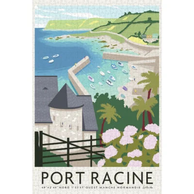 Puzzle port racine manche normandie l'œil bleu 1000 pièces idée cadeau activité ludique idée cadeau 100% made in france