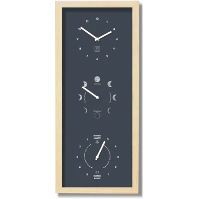 Horloge des marées et lunes heures Triskèle gris anthracite marée haute basse les pieds dans l'eau souvenirs bord de mer 100% souvenirs france