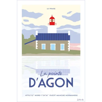Affiche Agon-Coutainville Plage souvenir souvenirs idée cadeau déco souvenir souvenirs 100% made in France Normandie Manche