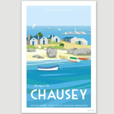 Affiche Chausey normandie souvenir souvenirs france