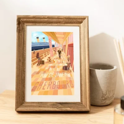 Affiche Cherbourg cité de la mer galérie croisièristes souvenir souvenirs 100% made in France idée cadeau déco Minute Papillon