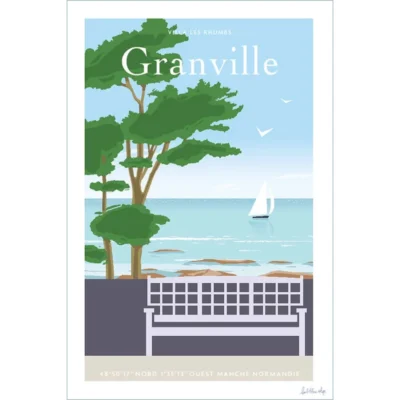 Affiche Granville Villa Rhumbs souvenir souvenirs idée cadeau déco souvenir souvenirs 100% made in France Normandie Manche