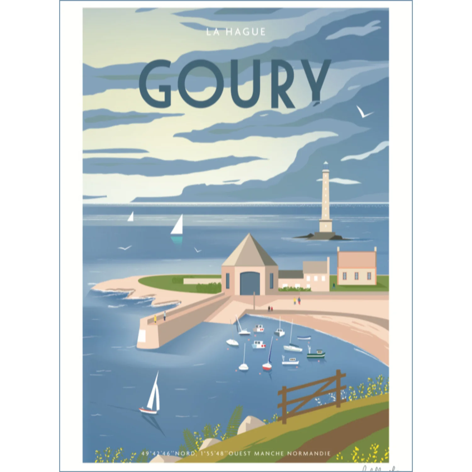 Affiche goury la hague l'œil bleu idée déco cadeau souvenir souvenirs normandie manche