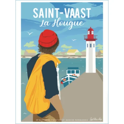 Affiche saint vaast la hougue souvenir souvenirs idée cadeau déco souvenir souvenirs 100% made in France Normandie Manche