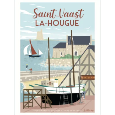 Affiche Saint Vaast la hougue l'œil bleu idée déco cadeau souvenir souvenirs normandie manche