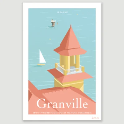 Affiche Granville casino souvenir souvenirs idée cadeau déco souvenir souvenirs 100% made in France Normandie Manche