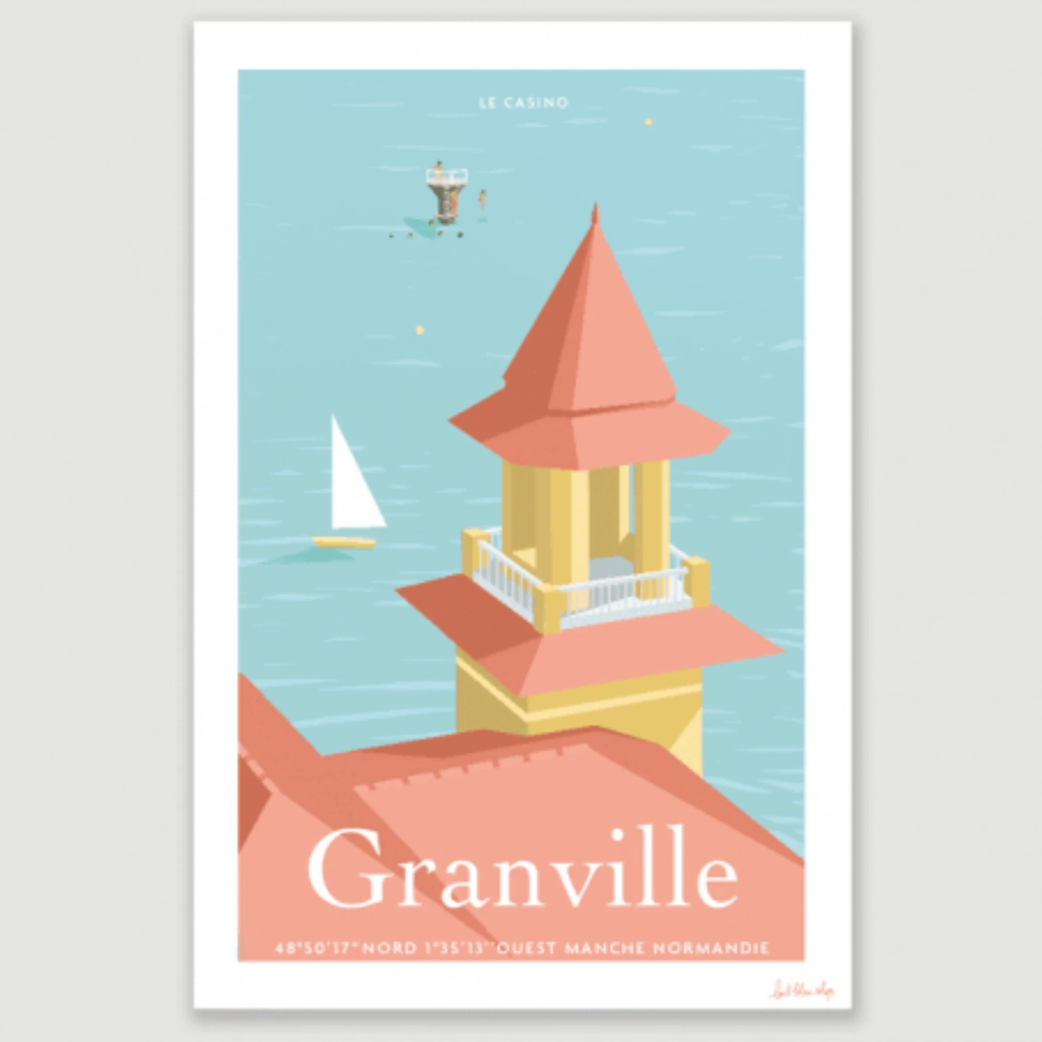 Affiche Granville casino souvenir souvenirs idée cadeau déco souvenir souvenirs 100% made in France Normandie Manche
