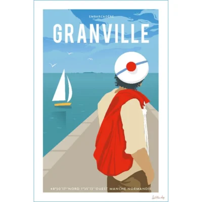 Affiche Granville l'embarcadère souvenir souvenirs idée cadeau déco souvenir souvenirs 100% made in France Normandie Manche
