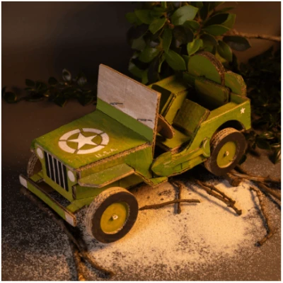 Maquette carton à construire jeep débarquement d-day 6 juin 1944 normandie normandy collectionneur idée cadeau fan guerre france activité ludique