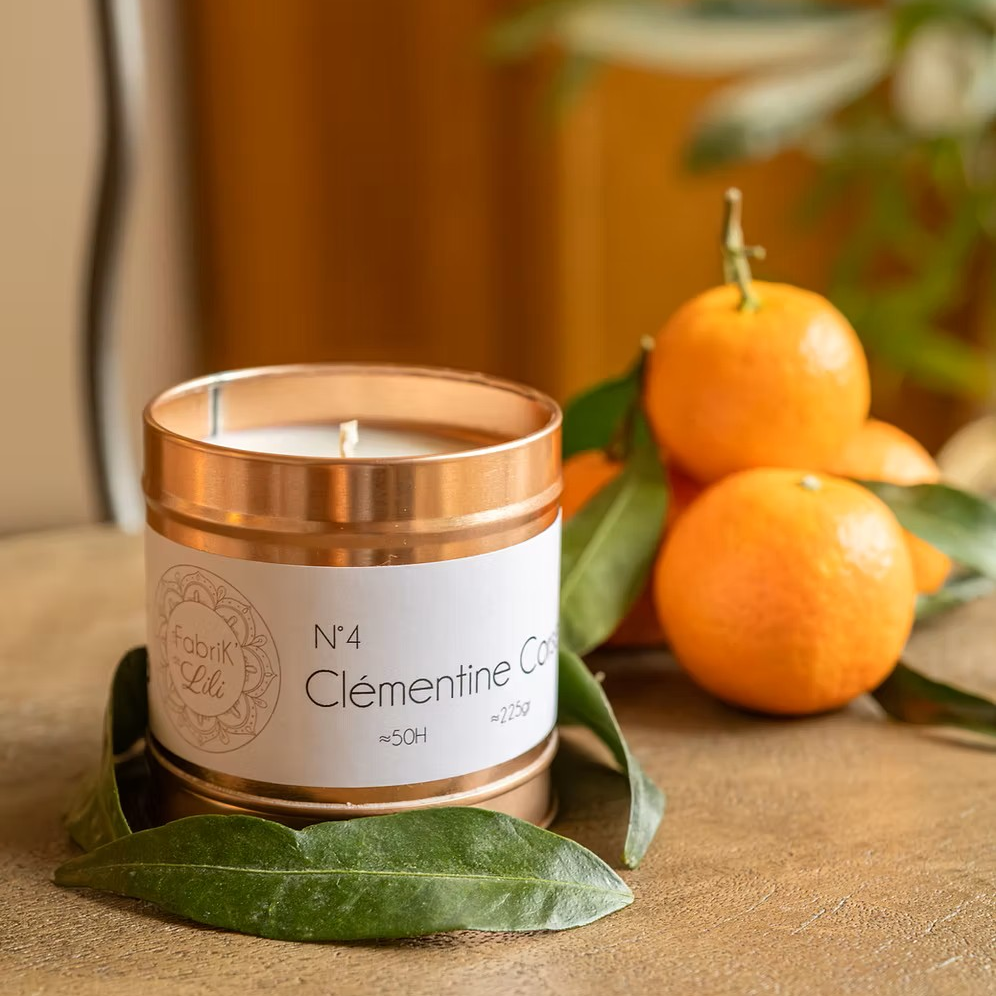 Bougie Corse Clémentine La fabrik de lili idée déco souvenir made in france fabrication française parfum Grasse SOUVENIRS