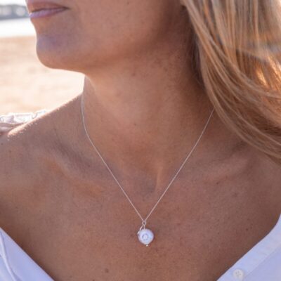 Collier femme blanc argent or doré loupi verre artisan verrier idée cadeau femme fête des mères noël