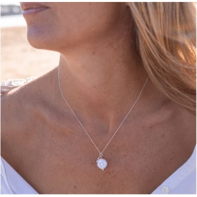 Collier femme blanc argent or doré loupi verre artisan verrier idée cadeau femme fête des mères noël