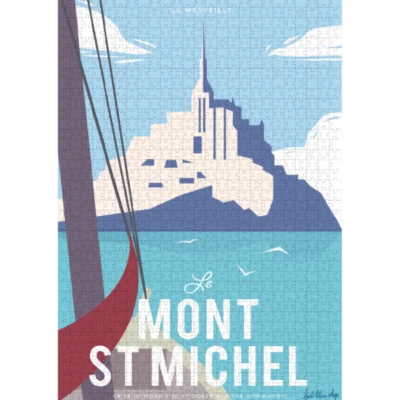 Affiche le mont saint michel Manche Normandie L'oeil bleu SOUVENIRS 100% Made in France déco souvenir souvenirs