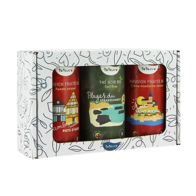 Coffret 3 thés normands normandie tatasse Made in Calvados idée cadeau gourmand 100% made in France thé