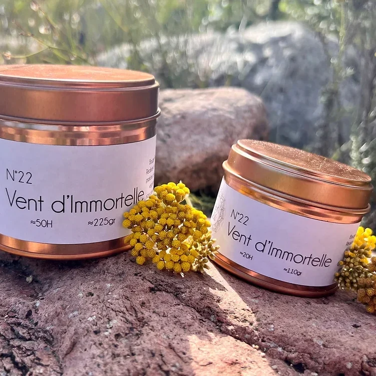 Bougie Vent d'immortelle La fabrik de lili souvenirs 100% made in france corse idée cadeau déco