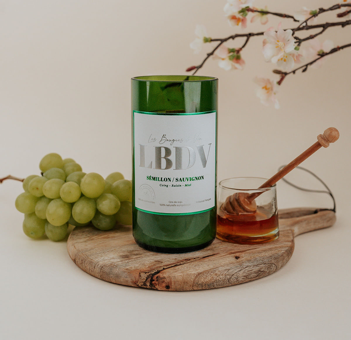 Bougie vin bouteille chateau sauvignon idée cadeau œnologie