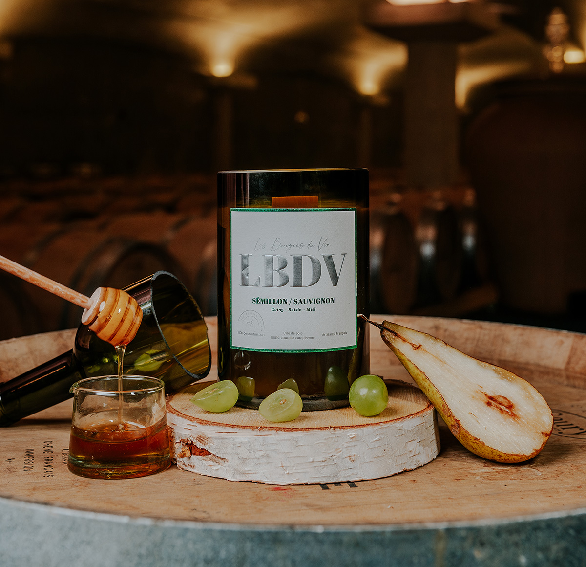 Bougie magnum vin Sémillon Sauvignon Idée cadeau œnologie Châteaux bordeaux