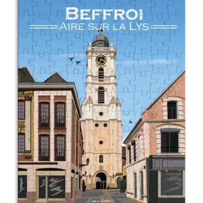 Puzzle Beffroi Aire sur la Lys Hauts de France nord souvenirs made in france ludique idée cadeau
