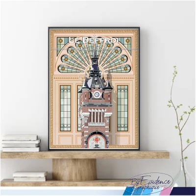 Affiche Beffroi du Loos Hauts de France Idée cadeau déco cadre 100% made in france évidence graphique souvenirs