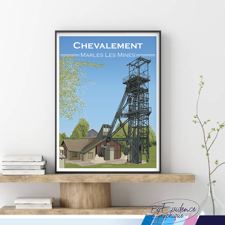 Affiche Marles les Mines chevalement hauts de france idée déco cadeau made in france nord