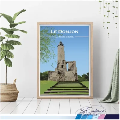 Affiche Donjon de Labuissière idée déco cadeau made in france nord pas de calais hauts de france