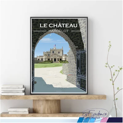 Affiche Hardelot château Evidence Graphique Idée cadeau made in france déco cadre souvenirs