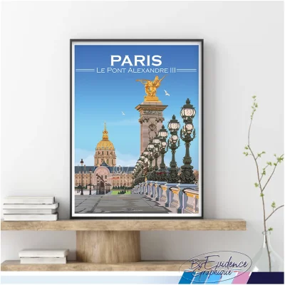 Affiche Pont Alexandre III 3 Souvenirs Paris