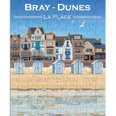 Puzzle 110 pièces bray dunes la plage côte d'opale hauts de france souvenirs made in france ludique idée cadeau