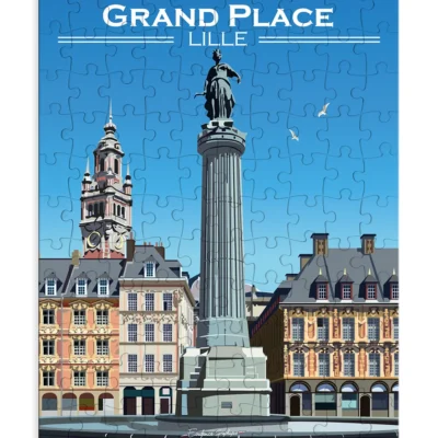 Puzzle Grand Place Lille Hauts de France souvenirs nord ludique 110 pièces idée cadeau