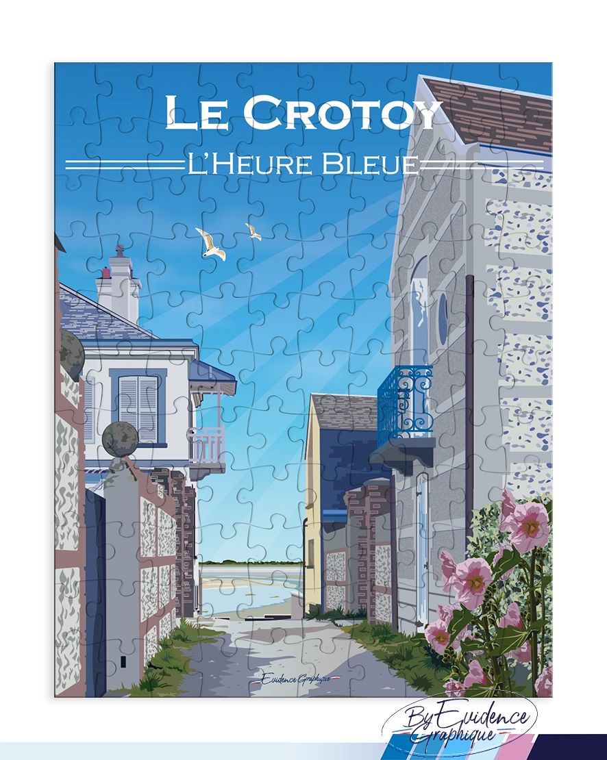 Puzzle Le Crotoy - L’heure bleue Hauts de France Côte d'Opale 110 pièces souvenirs made in france ludique