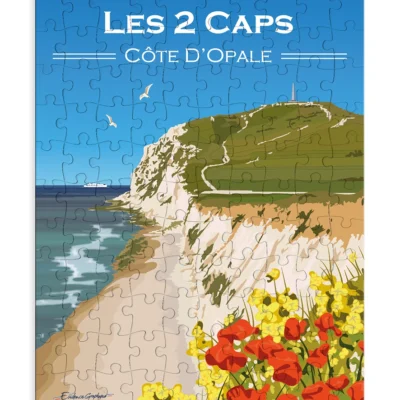Puzzle les 2 Caps côte d'opale hauts de france souvenirs made in france