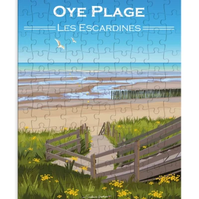 Puzzle 110 pièces Oye Plage Les Escardines Souvenirs Hauts de France Côte d'Opale