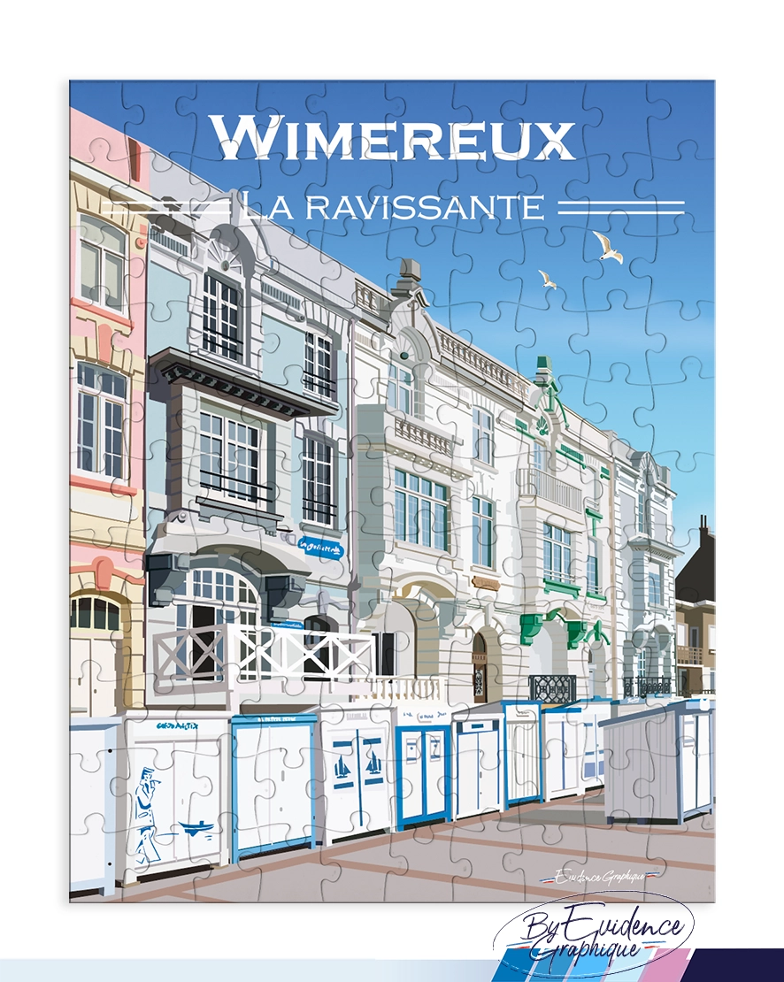 Puzzle Wimereux – La ravissante 110 pièces made in france Côte d'opale hauts de france souvenirs