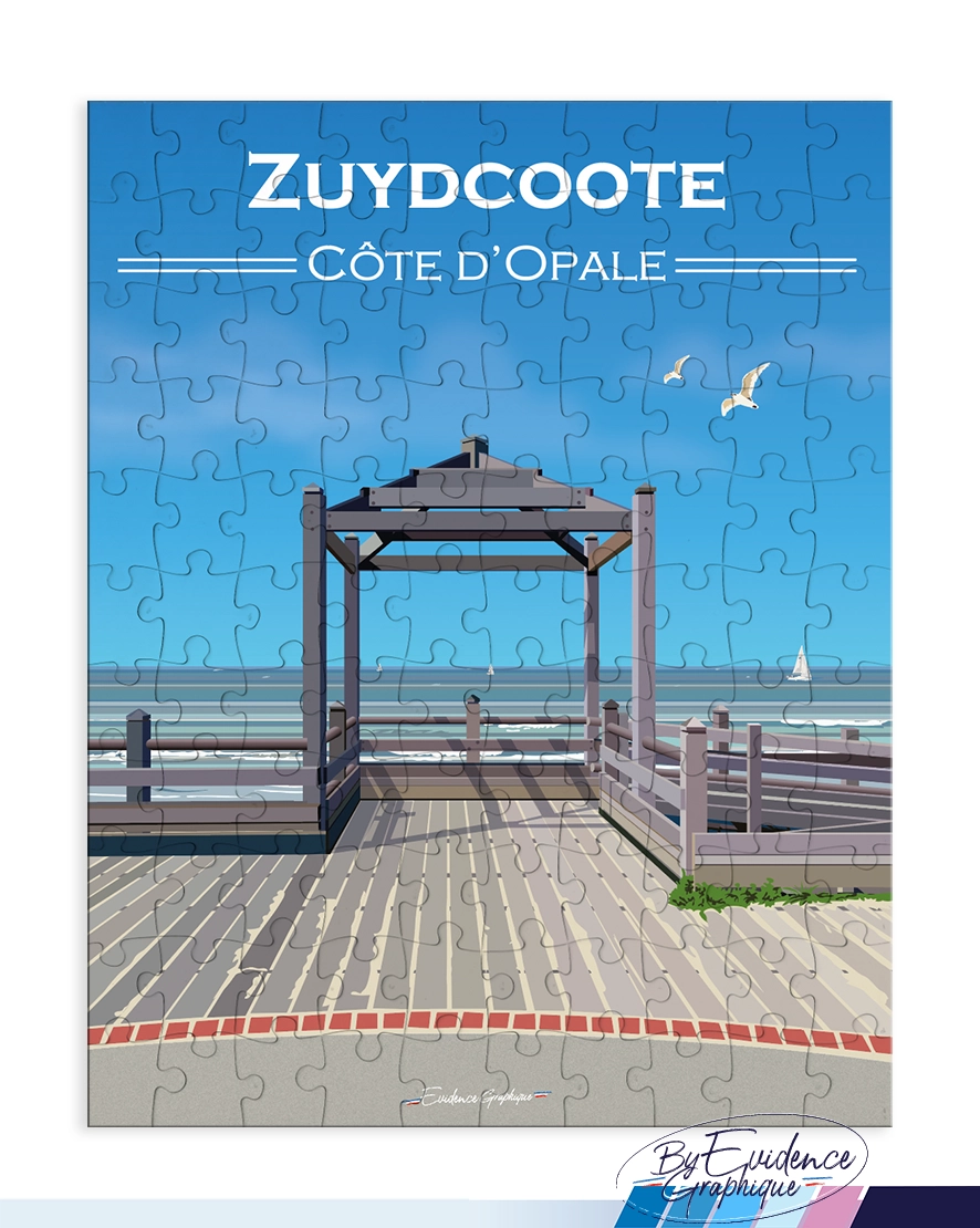 Puzzle Zuydcoote côte d'opale hauts de france souvenirs nord made in france idée cadeau ludique