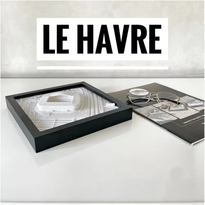 Stade Le Havre Normandie Océane Idée cadeau made in France supporter fan football 3D
