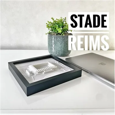 Stade 3D reims auguste delaune idée cadeau 100% made in france supporter fan football wall cities