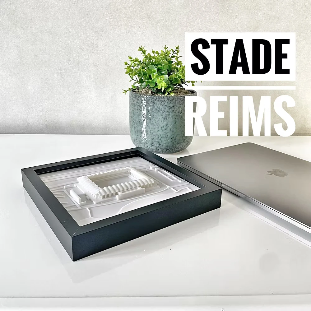 Stade 3D reims auguste delaune idée cadeau 100% made in france supporter fan football wall cities