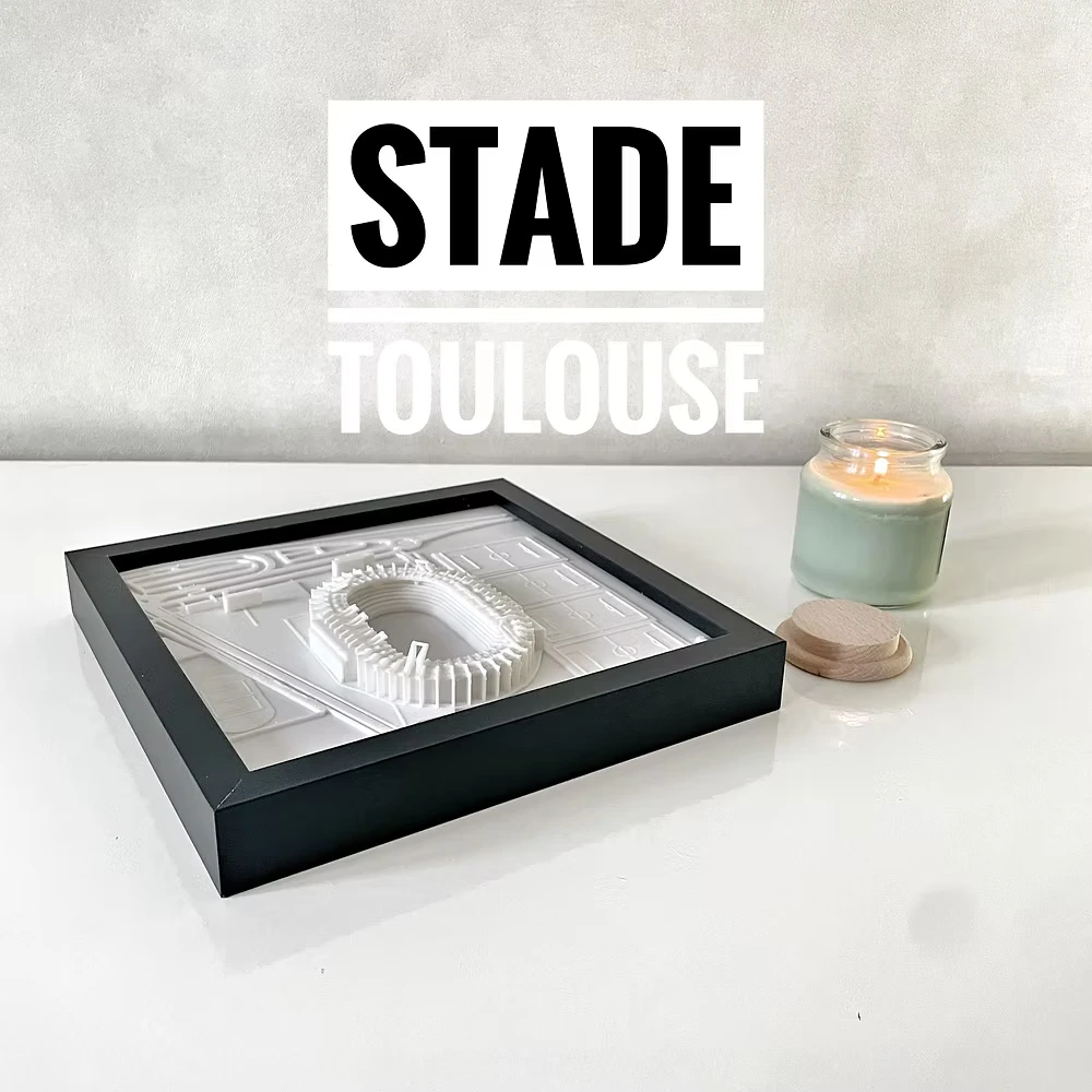 Stade Toulouse Ernest Wallon 3D cadre miniature idée cadeau fan supporter 100% made in france wall cities