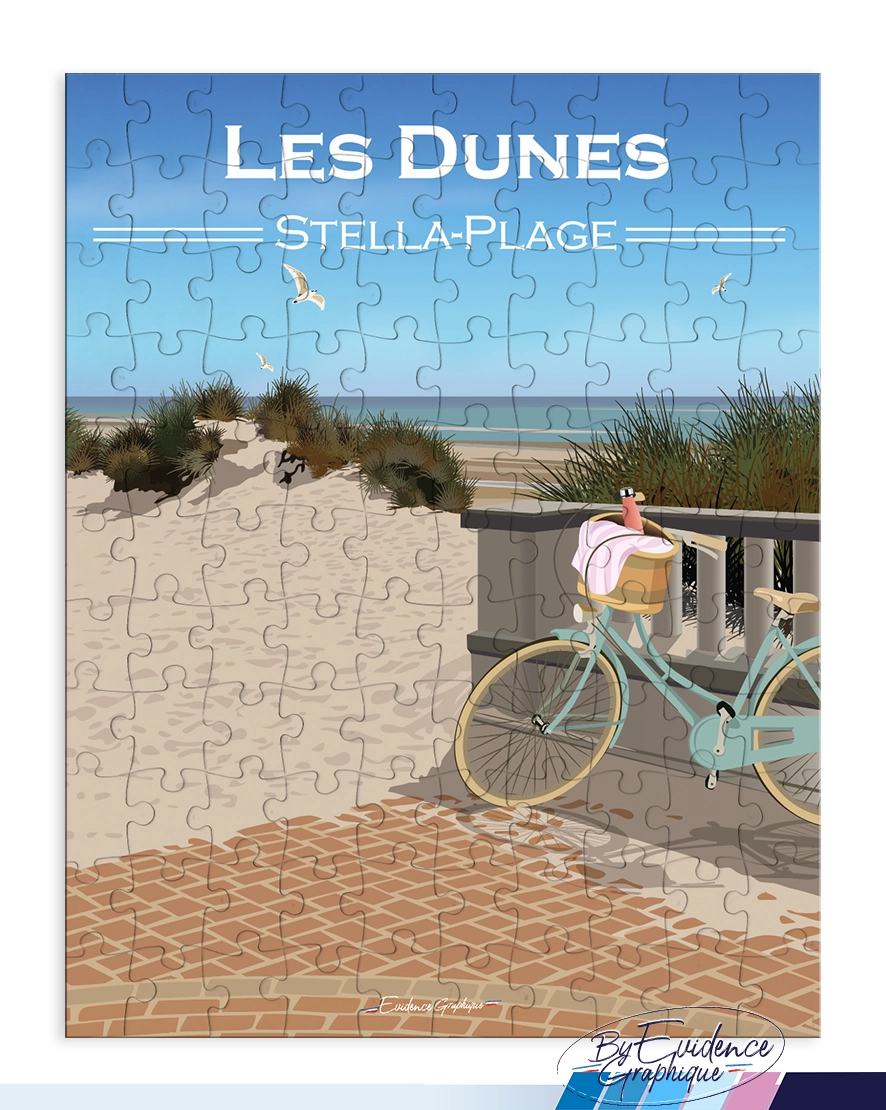 Puzzle Stella plage les dunes hauts de france nord souvenirs idée cadeau ludique