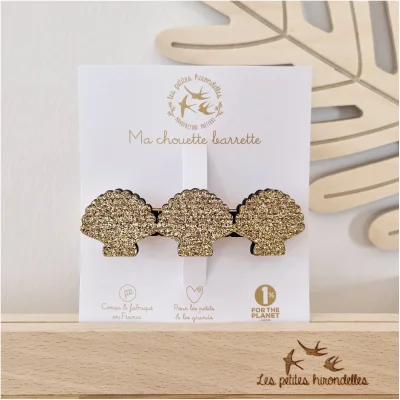 Barrette clip coquillages doré argenté multicolore bleu rose idée cadeau bijoux accessoires 100% made in france souvenirs