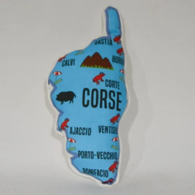 Coussin décoration Corse carte enfant région 100% made in france idée cadeau souvenirs