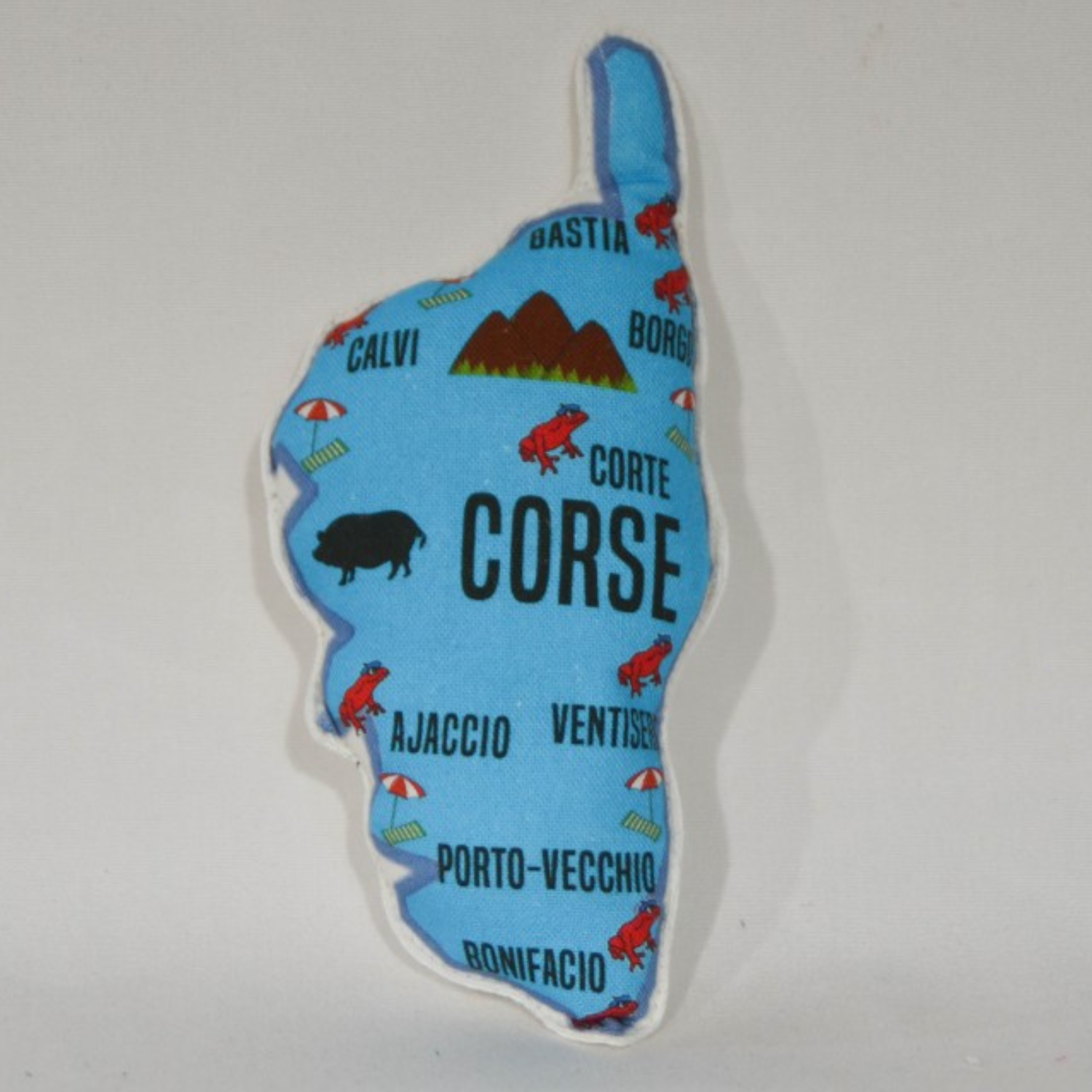 Coussin décoration Corse carte enfant région 100% made in france idée cadeau souvenirs