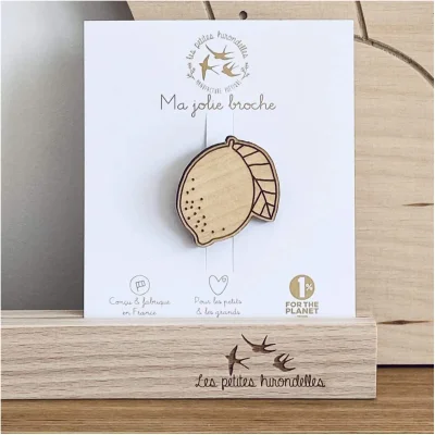 broche pin's bois citron menton souvenirs france 100% made in France idée cadeau