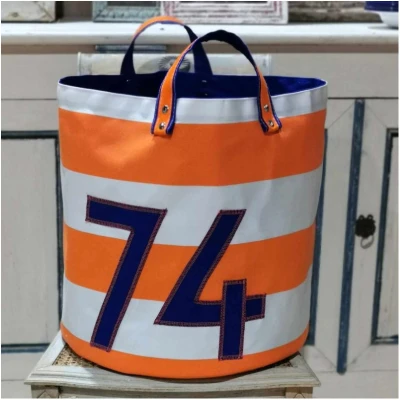 Panier de rangement linge plage 74 haute savoie auvergne rhône alpes lac idée cadeau souvenirs marinière 100% made in france bâche recyclée