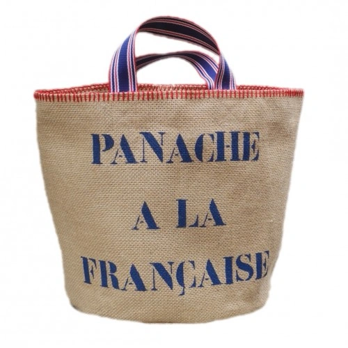 Sac cabas panier panache à la française france idée cadeau souvenirs france sac jute qualité made in france idée cadeau femme panier marché